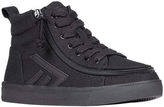 All-black BILLY CS 2.0 kids' high top sneaker with wraparound side zipper
