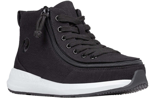 Black BILLY Goat Classic kids' high top, AFO-ready with wraparound zipper and extra-depth fit