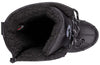 Top view of Black BILLY Ice Winter Boot showing insulated interior, designed for warmth in extreme cold; suitable for wide and orthotic use.