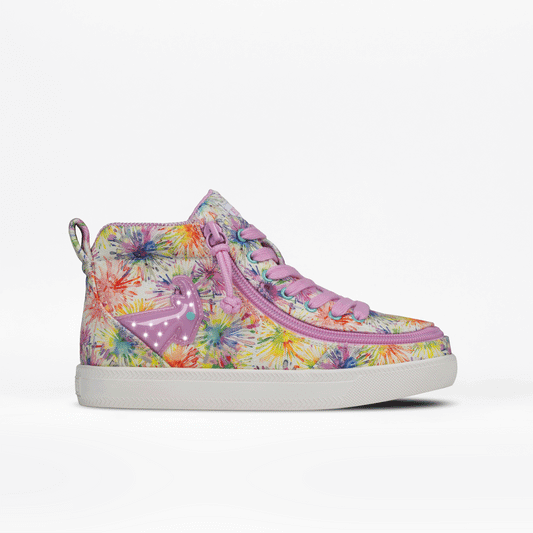 Floral light-up BILLY Classic D|R kids' high top with wraparound side zipper