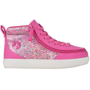 Billy Classic Fuchsia snake Kids High Top Adaptive Sneaker (EasyOn) - shoekid.ca