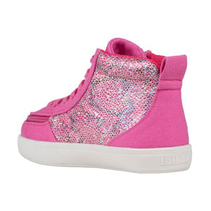 Billy Classic Fuchsia snake Kids High Top Adaptive Sneaker (EasyOn) - shoekid.ca