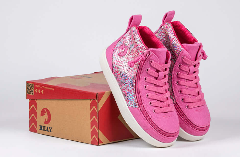 Fuchsia Snake BILLY Classic D|R II High Tops -Shoekid.ca