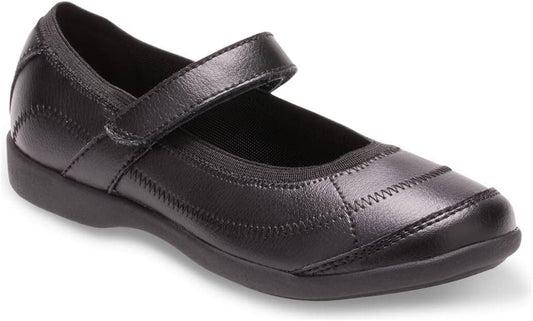 Hush Puppies Reese girls' black leather school uniform shoe