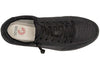 Men&#39;s black canvas shoe with adjustable laces, ideal for diabetes, plantar fasciitis, bunions, wide feet, and orthotics support.