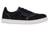 Men&#39;s black and white stitch BILLY Sneaker Low Tops for diabetes, plantar fasciitis, bunions, wide feet, wheelchair use, and orthotics