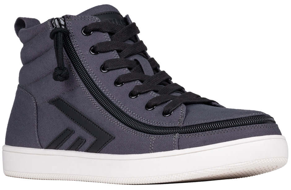 Charcoal/Black BILLY CS 2.0 high tops men's adaptive shoes with side zipper, ideal for diabetic feet and wide fit