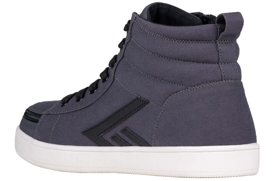 Charcoal BILLY CS 2.0 high tops men's adaptive shoes with side zipper, ideal for diabetic feet and wide fit