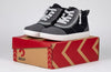Men&#39;s Grey Colorblock BILLY D|R Short Wrap High Tops for diabetes, plantar fasciitis, bunions, wide feet, and orthotics on shoebox.