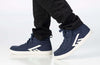 Men&#39;s Navy/White BILLY CS 2.0 High Tops, ideal for diabetes, plantar fasciitis, bunions, wide feet, wheelchair use, and orthotics.