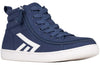 Men&#39;s Navy/White BILLY CS 2.0 High Tops, shoes for diabetes, plantar fasciitis, wide feet, orthotics, and wheelchair use.