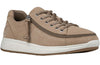 Men&#39;s Tan Suede BILLY Comfort Lows with zippers, ideal for diabetes, plantar fasciitis, bunions, wide feet, and orthotic use.