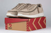 Men&#39;s tan suede comfort shoes with wraparound zipper on BILLY box, suitable for diabetes, plantar fasciitis, bunions, wide feet, orthotics.