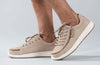 Men&#39;s tan suede comfort shoes with zip, ideal for plantar fasciitis, bunions, wide feet, diabetes, and orthotics use.