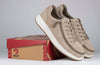 Men&#39;s tan suede comfort shoes with wraparound zipper, ideal for diabetes, plantar fasciitis, bunions, wide feet, and orthotics.