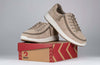 Men&#39;s Tan Suede BILLY Comfort Lows with wraparound zipper for easy wear, ideal for diabetes, plantar fasciitis, and wide feet.