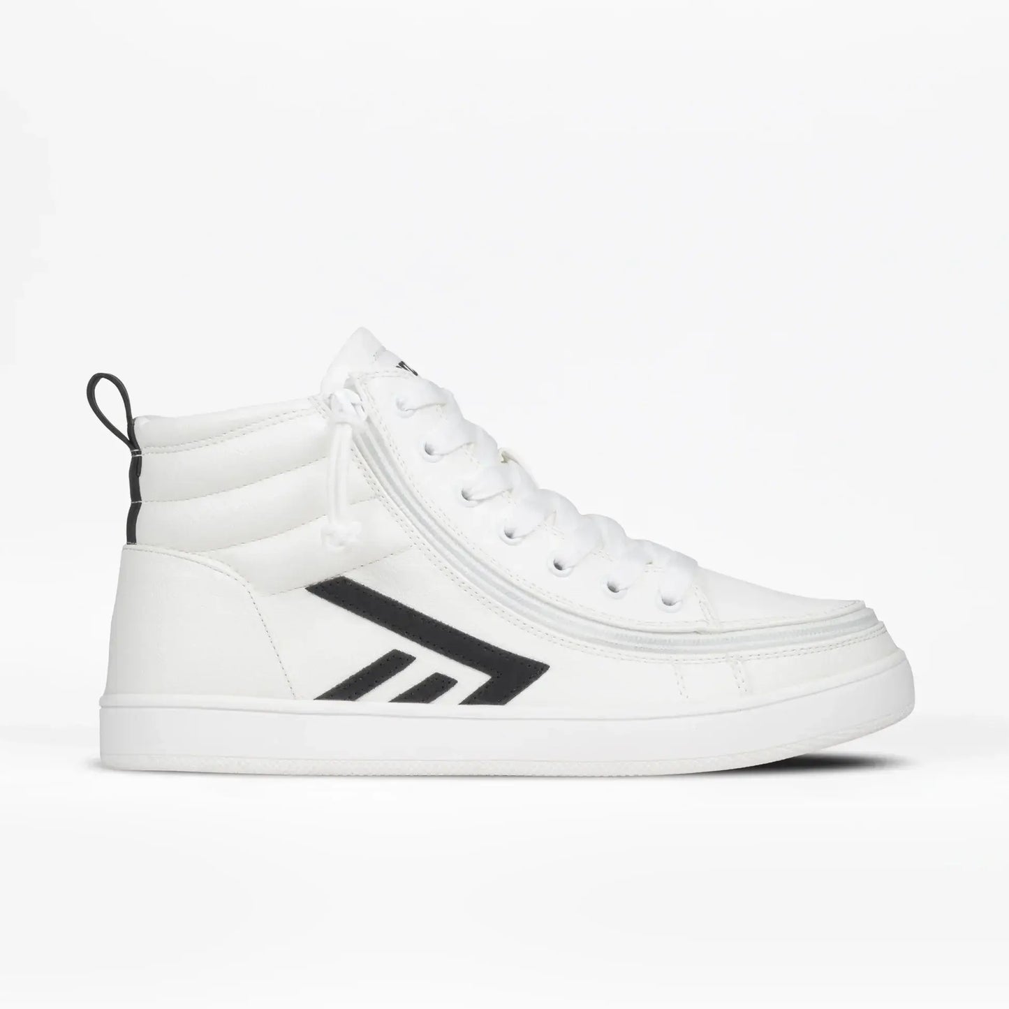 Men's white and black BILLY CS High adaptive sneaker with wraparound side zipper