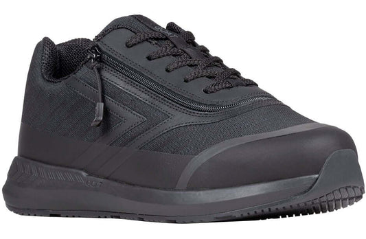Black BILLY Goat men's AFO-ready shoes with side zipper, orthopedic sneaker ideal for wide feet and easier access