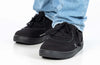 Men&#39;s Black BILLY Low Top Sneakers with adjustable laces, ideal shoes for diabetes, plantar fasciitis, bunions, and wheelchair users.