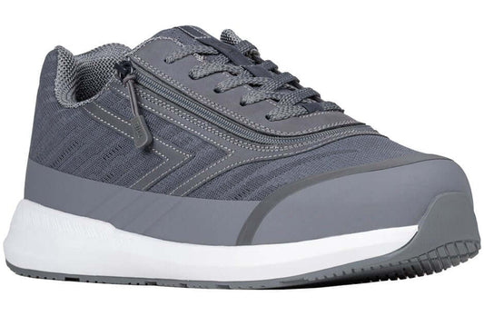Charcoal BILLY Goat men's AFO-ready shoes with side zipper, orthopedic sneaker ideal for wide feet and easier access