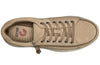 Men&#39;s Tan Suede BILLY Comfort Lows, top view showing wraparound zipper, suitable for diabetes, plantar fasciitis, bunions, wide feet.