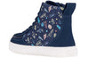 Navy Space BILLY Classic Lace High Tops for kids with space design, featuring laces and zipper for easy on and off.