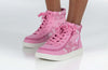 Pink Tie Dye BILLY Street High Tops for kids with laces and zipper, easy on and off, trendy and comfortable footwear.