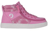 Pink Tie Dye BILLY Street High Tops for Kids with laces and zipper for easy on and off, trendy and functional design with padded collar.