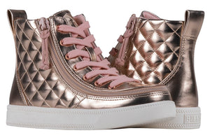 Rose Gold BILLY Quilt High Tops -Shoekid.ca