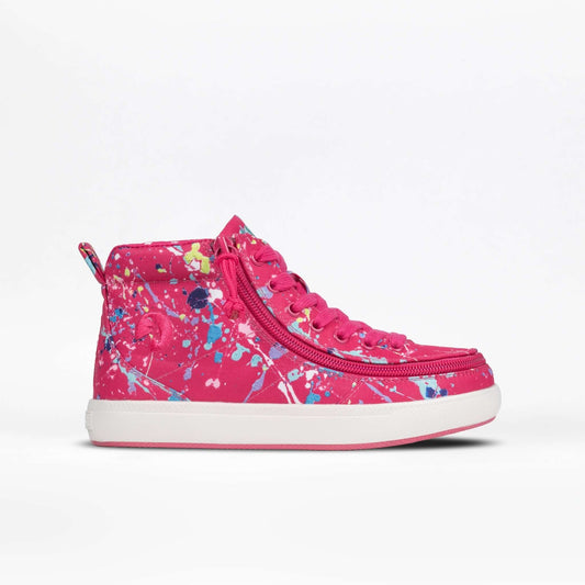 Sasha Splatter BILLY Classic D|R II kids' high top, AFO-ready with wraparound zipper and extra-depth fit
