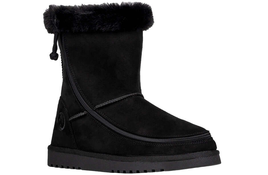 Women's black BILLY Cozy winter boot with side zipper, adaptive easy-on design