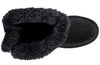 Top view of Women&#39;s Black BILLY Cozy Quilt Lux Boots with warm shearling insulation, suited for diabetic and orthotic-friendly use.