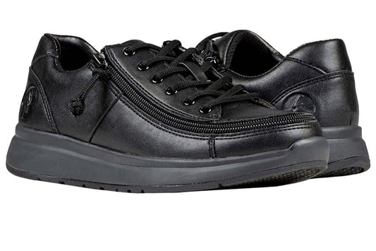 Women's black BILLY Work Comfort low shoe, CPMA-certified slip-resistant with side zipper for healthcare