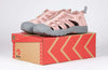 Women&#39;s Blush BILLY River Sandals on box, orthopedic shoes for women, AFO-compatible, with adjustable bungee and zipper for easy use.
