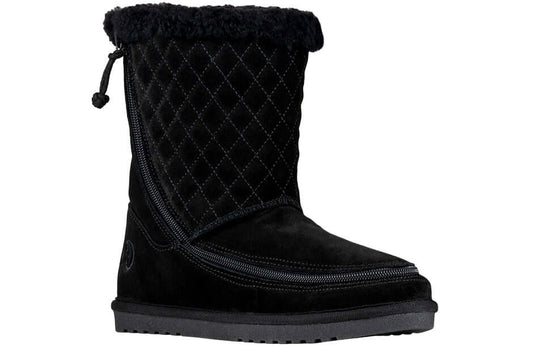 Women's black BILLY Cozy Quilt warm-lined winter boot with side zipper, adaptive easy-on design