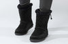 Women&#39;s Black BILLY Cozy Quilt Lux Boots for comfort and warmth, ideal for diabetes, plantar fasciitis, bunions, and orthotics.