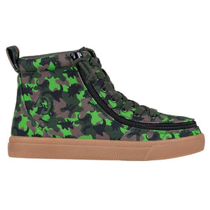 Billy Classic Green Dino Kids  High Top Adaptive Sneaker (EasyOn) - ShoeKid.ca