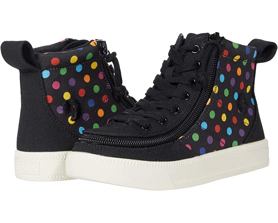 Billy Black Polka Lace High Top Adaptable Sneaker (EasyOn) - ShoeKid.ca