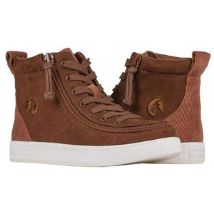 Billy  Cognac Cord Classic Lace Kids High Top Adaptable Sneaker (Easy On) - ShoeKid.ca