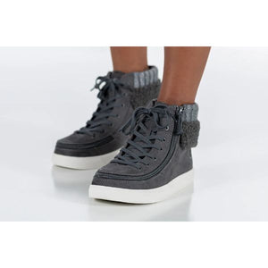 Billy Cuff II Kids Charcoal High Top Adaptive Sneaker (EasyOn) - ShoeKid.ca