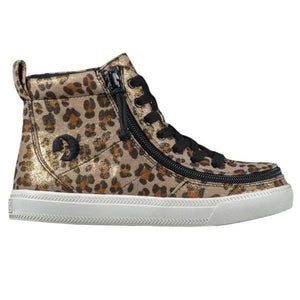 Billy Leopard Shimmer Kids Adaptive High Top Adaptable Sneaker (EasyOn) - ShoeKid.ca