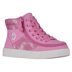 Billy Pink Tie Dye Kids High Top Adaptable Sneaker (EasyOn) - ShoeKid.ca