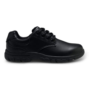 Hush Puppies Chad Black Leather Uniform Shoes - ShoeKid.ca