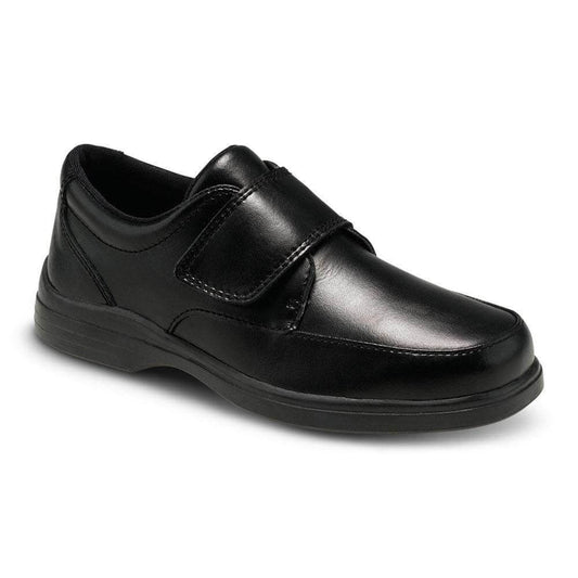 Hush Puppies Gavin boys' black leather school uniform shoe