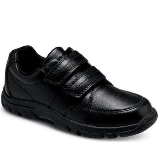 Hush Puppies Jace boys' black leather school uniform shoe