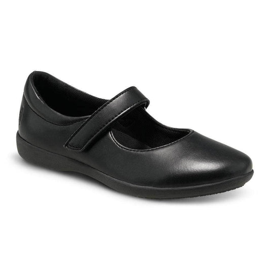 Hush Puppies Lexi girls' black leather school uniform shoe