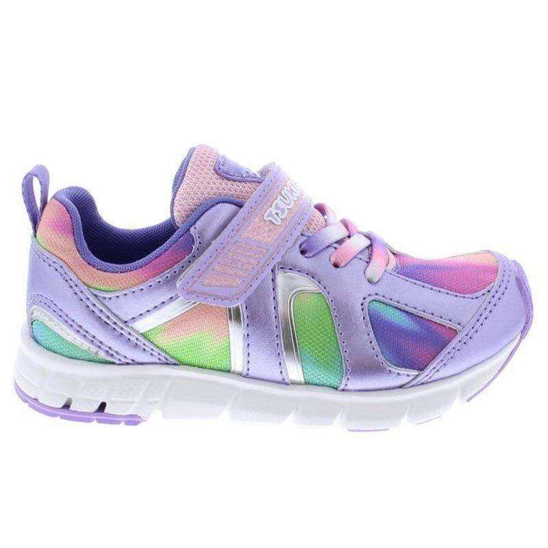 Tsukihoshi Rainbow Lavender Multi Girls Running Shoes (Machine Washable) - ShoeKid.ca