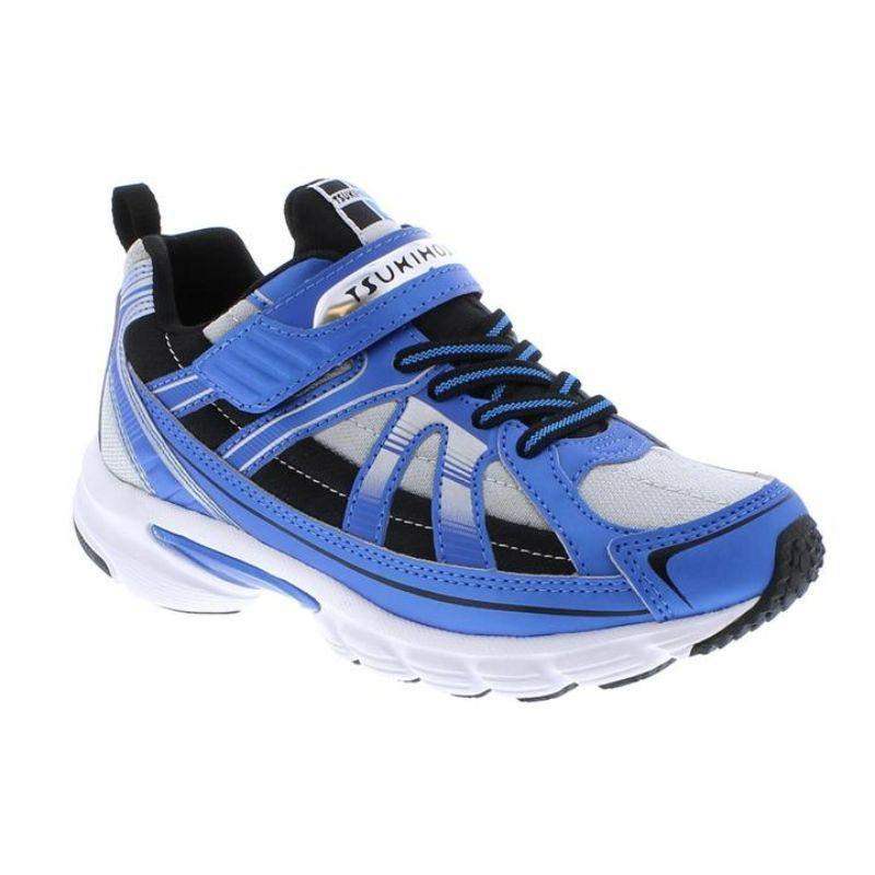 Tsukihoshi Storm Blue Gray Boys Running Shoes (Machine Washable) - ShoeKid.ca