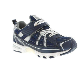 Tsukihoshi Storm Navy Silver Boys Running Shoes (Machine Washable) - ShoeKid.ca